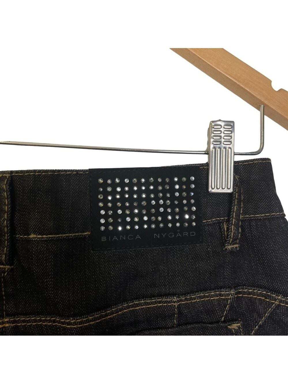 Bianca Nygard Black Skinny Jeans With Crystals Petite Size 6 - Picture 8 of 16